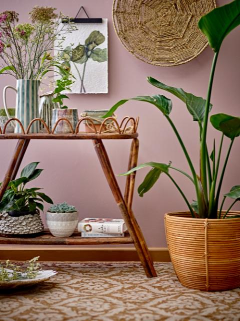 Corina Flowerpot, Hanging, Green, Stoneware