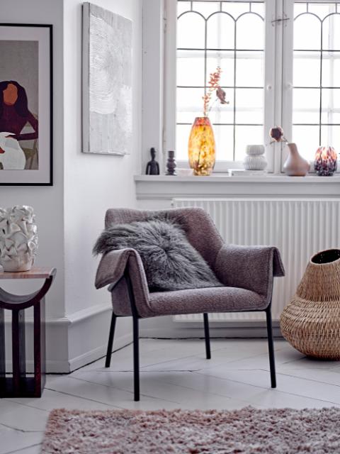 Fendi Lounge Chair, Brown, Polyester