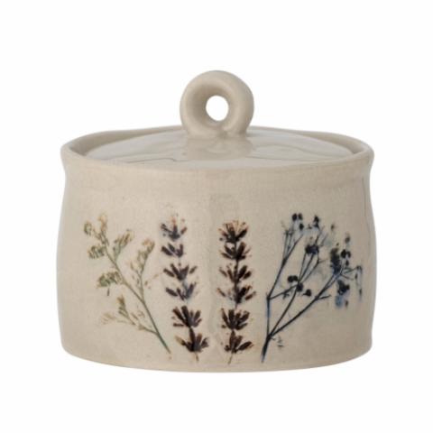 Bea Jar w/Lid, Nature, Stoneware