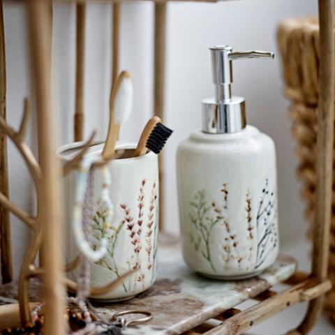Bea Soap Dispenser Set, Nature, Stoneware