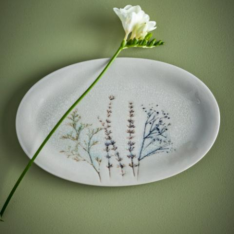 Bea Serving Plate, Nature, Stoneware