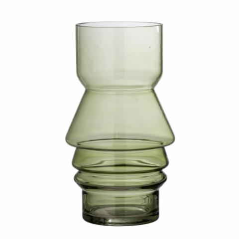 Zalla Vase, Green, Glass