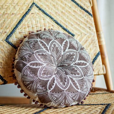 Cizzy Cushion, Brown, Cotton