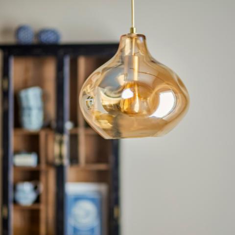 Azizi Lampe à suspension, Marron, Verre