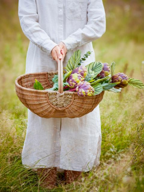 Vibber Basket, Nature, Rattan