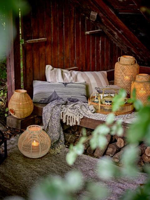 Madlin Laterne mit Glas, Natur, Bambus