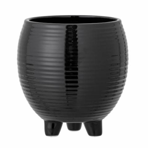 Arnel Flowerpot, Black, Ceramic