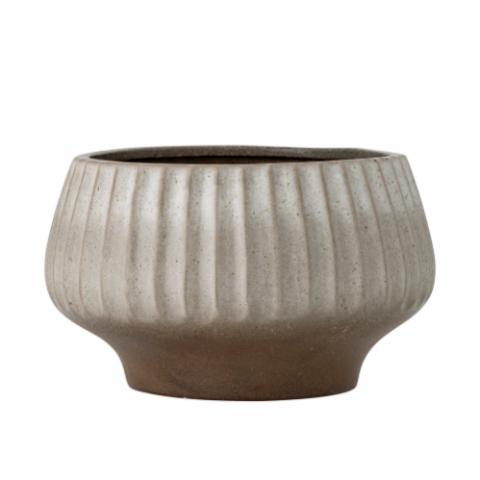 Assie Flowerpot, Grey, Stoneware