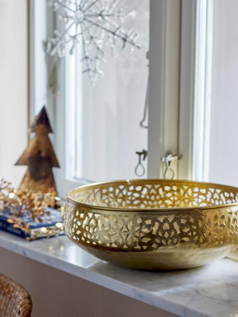 Aisha Deco Bowl, Gold, Metal