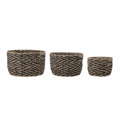 Othilde Basket, Black, Seagrass