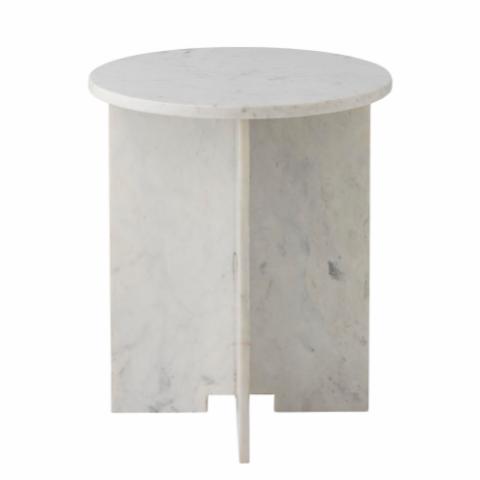 Jasmia Table d'appoint, Blanc, Marbre