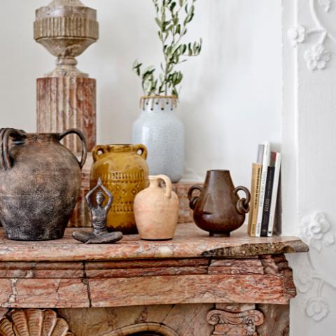 Rijad Vase déco, Jaune, Terre cuite