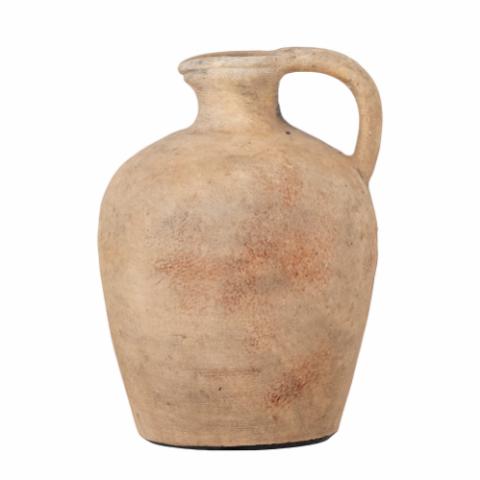 Nicas Deco Vase, Brown, Terracotta