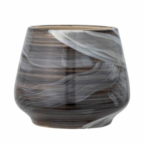 Skjalm Flowerpot, Brown, Stoneware