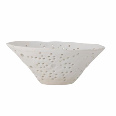 Dalena Deco Bowl, White, Stoneware