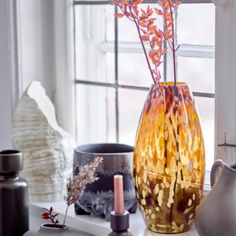 Hui Candle Holder, Black, Stoneware