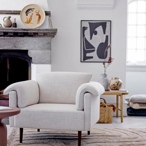 Idina Candle Holder, Black, Stoneware