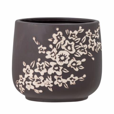Betino Flowerpot, Brown, Stoneware