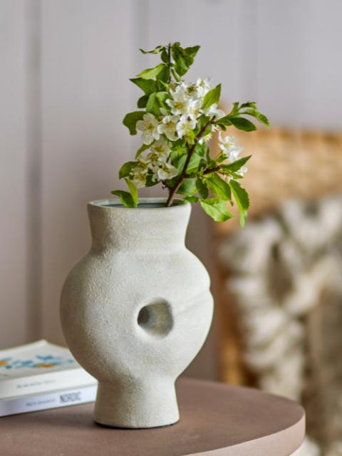 Chania Deco Vase, Nature, Terracotta