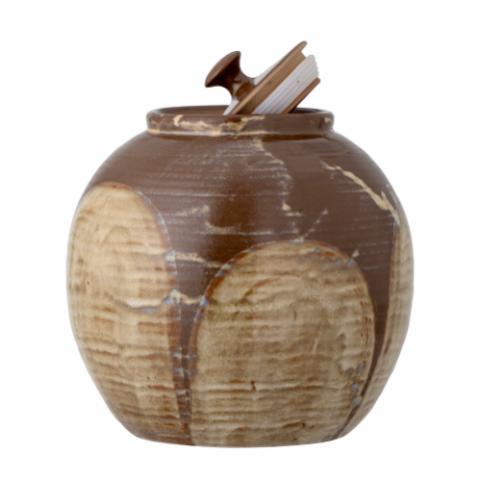 Nasib Jar w/Lid, Brown, Stoneware