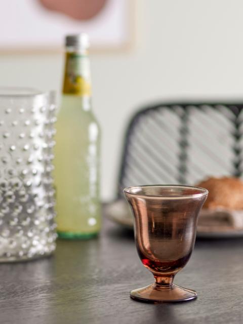 Florentine Wine Glass, Brown, Recycled Glass