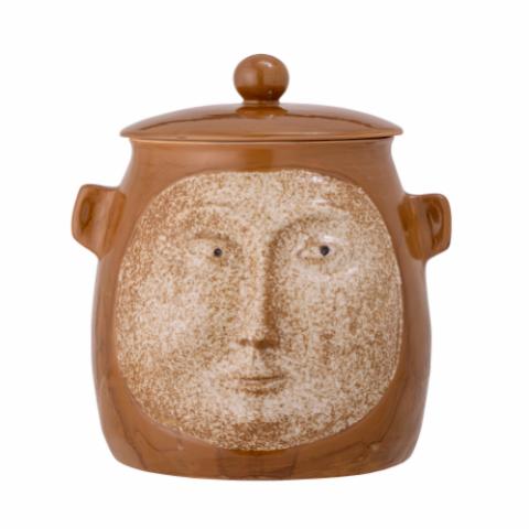 Avoe Jar w/Lid, Brown, Stoneware