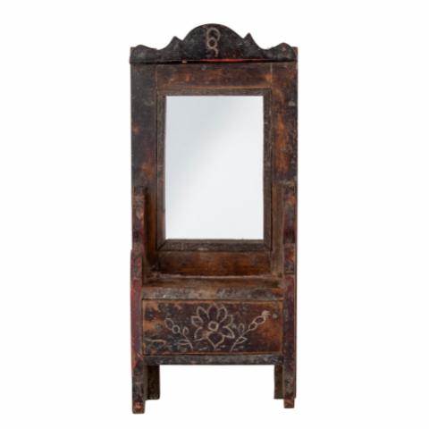 Sehar Mirror w/Shelf, Brown, Reclaimed Wood