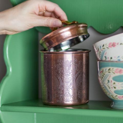 Saralin Cruche avec couvercle , Le cuivre, Acier inoxydable