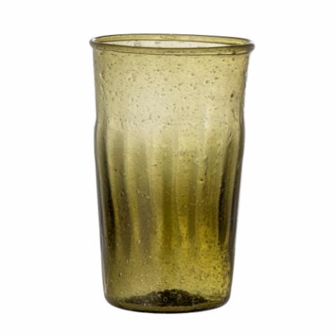 Taja Drinking Glass, Green, Recycled Glass