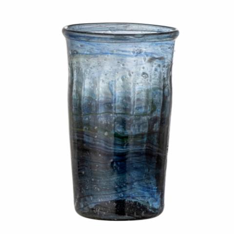 Taja Drinking Glass, Blue, Recycled Glass