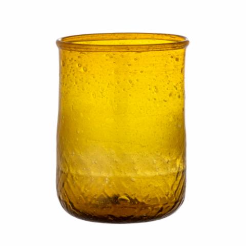 Talli Drinking Glass, Yellow, Recycled Glass
