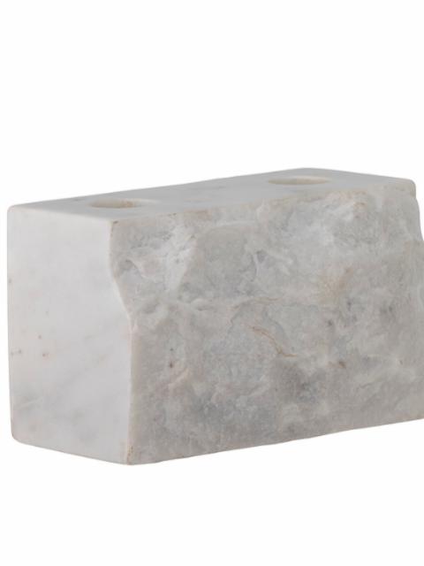 Magie Candle Holder, White, Marble