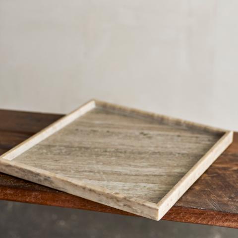 Majsa Tray, Brown, Marble