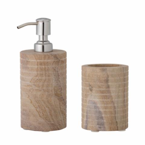 Ciro Soap Dispenser Set, Nature, Sandstone
