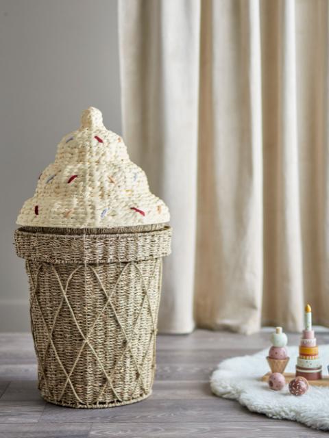 Cillie Korb mit Deckel, Natur, Wasserhyazinthe