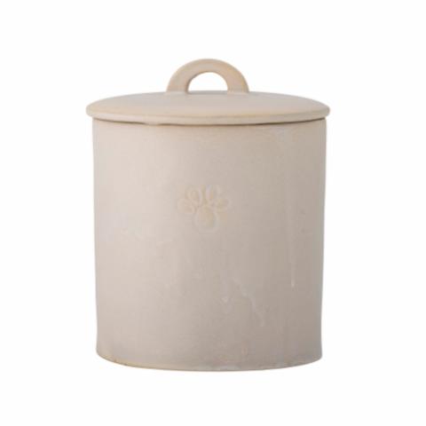 Buddy Pet Jar w/Lid, White, Stoneware