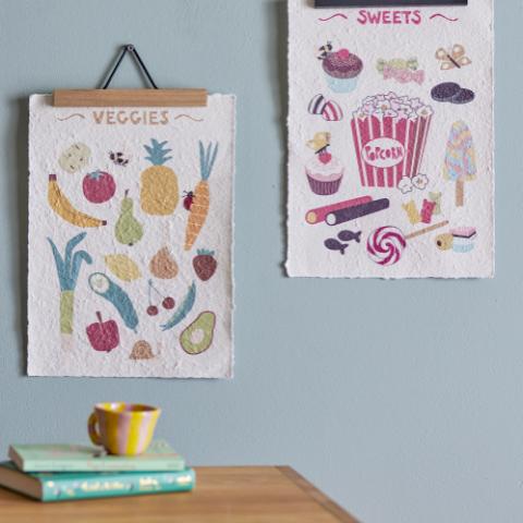 Papio Affiche, Multicolore, Papier