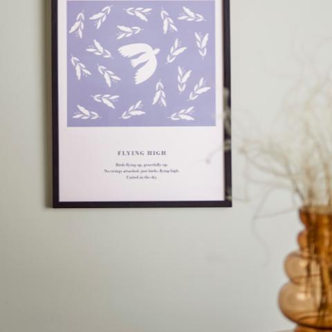 Flye Illustration avec cadre, Bleu, Pin