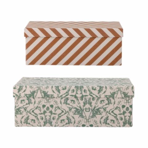 Mariann Box w/Lid, Green, Paper