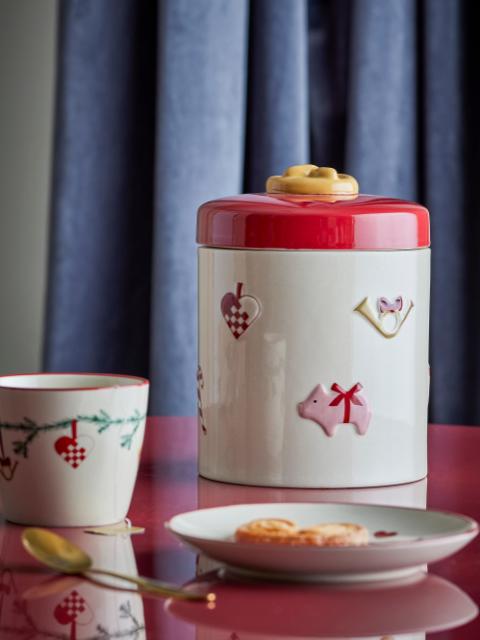 Yule Jar w/Lid, Nature, Stoneware