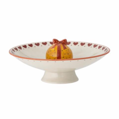 Jolly Pedestal Bowl, Red, Stoneware