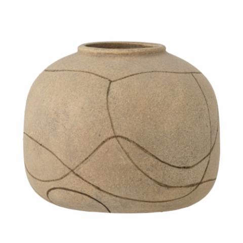 Niza Deco Vase, Nature, Terracotta
