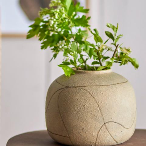 Niza Deco Vase, Nature, Terracotta