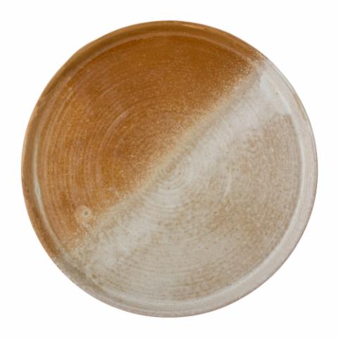 Dahlia Serving Plate, Brown, Stoneware