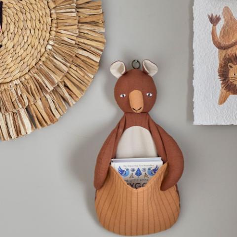 Toto Wall Basket, Brown, Linen