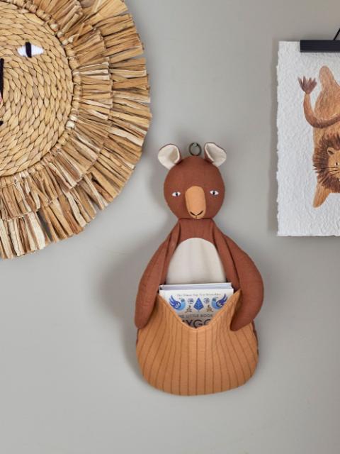 Toto Wall Basket, Brown, Linen