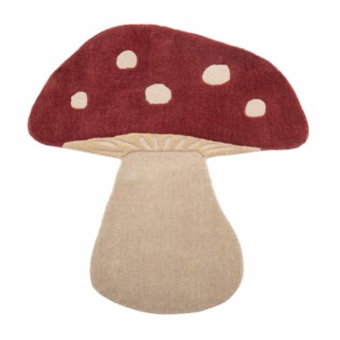 Mushroom Teppich, Rot, Wolle