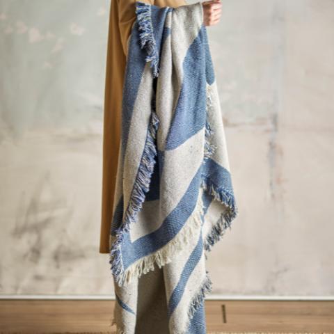 Agno Plaid, Blue, Coton recyclé