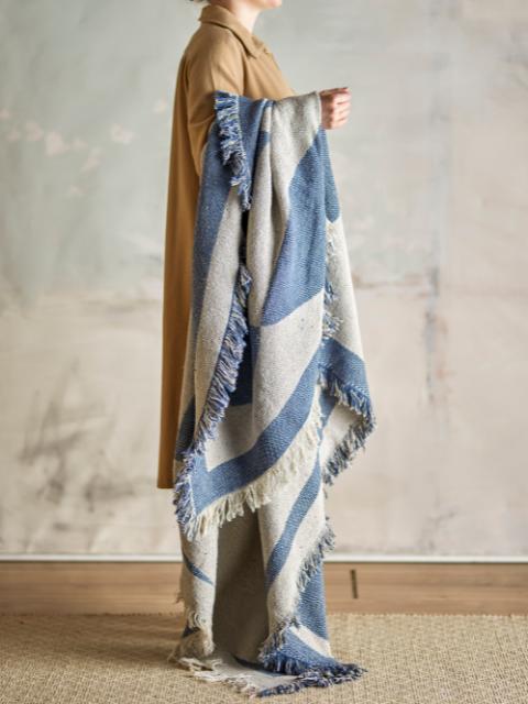 Agno Throw, Blue, Recycled Cotton