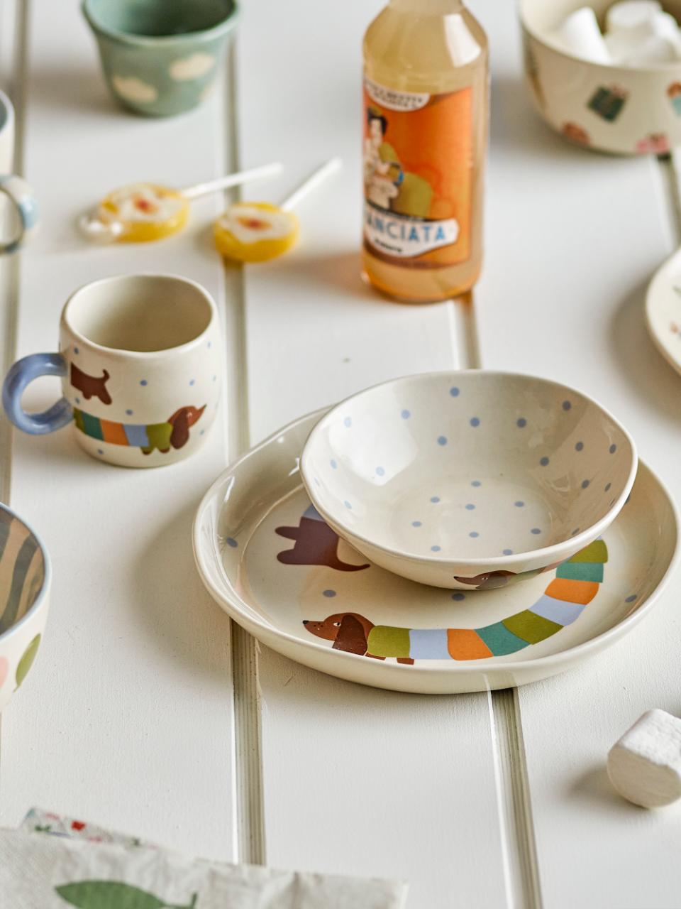 Charlie Geschirr-Set, Bunt, Steingut